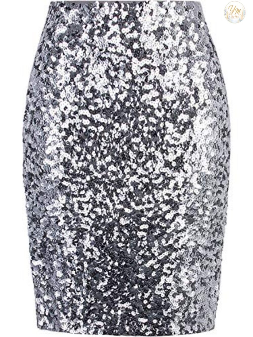 Vijiv Sequin Midi Pencil Skirt Side Slit Sparkly Party